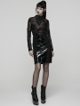 Black Sexy Gothic 3D Floral Mesh Lace Undershirt for Women