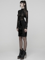 Black Sexy Gothic 3D Floral Mesh Lace Undershirt for Women