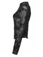 Black Sexy Gothic 3D Floral Mesh Lace Undershirt for Women
