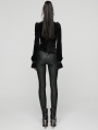 Black Retro Gothic Velvet Shirt for Women