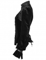 Black Retro Gothic Velvet Shirt for Women