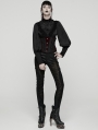 Black Retro Gothic Rose Night Shirt for Women