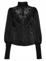 Black Retro Gothic Rose Night Shirt for Women
