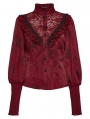 Red Retro Gothic Rose Night Shirt for Women