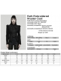 Black Retro Gothic Embroidered Short Woolen Coat for Women