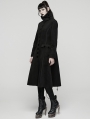 Black Retro Night Bat Gothic Wool Long Coat for Women