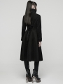 Black Retro Night Bat Gothic Wool Long Coat for Women