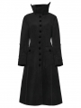 Black Retro Night Bat Gothic Wool Long Coat for Women