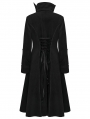 Black Retro Night Bat Gothic Wool Long Coat for Women