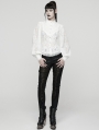 White Retro Gothic Lace Embroidered Chiffon Shirt for Women