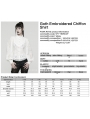 White Retro Gothic Lace Embroidered Chiffon Shirt for Women