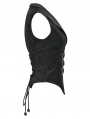 Black Gothic Punk Asymmetric Buckle Vest for Women