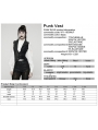 Black Gothic Punk Asymmetric Buckle Vest for Women