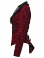 Red and Black Gothic Vintage Print Velvet Coat for Women
