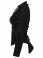 Black Gothic Vintage Print Velvet Coat for Women