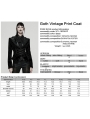 Black Gothic Vintage Print Velvet Coat for Women