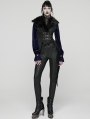 Black Gothic Plush Lapel Swallowtail Vest for Women