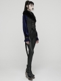 Black Gothic Plush Lapel Swallowtail Vest for Women