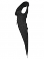 Black Gothic Plush Lapel Swallowtail Vest for Women