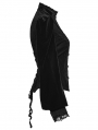 Black Daily Gothic Striped Velvet Shirt for Women
