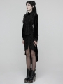Black Gothic Retro Rose Lace Velvet Fishtail Skirt
