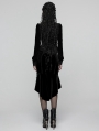 Black Gothic Retro Rose Lace Velvet Fishtail Skirt