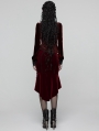 Red Daily Gothic Striped Velvet Shirt for Women