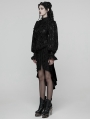 Black Gothic Gorgeous Layered Ruffle Lace Shirt for Women