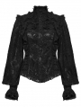 Black Gothic Gorgeous Layered Ruffle Lace Shirt for Women