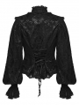Black Gothic Gorgeous Layered Ruffle Lace Shirt for Women