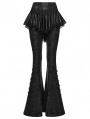 Black Gothic Lace Trim Flared Skirt Pants for Women
