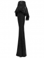 Black Gothic Lace Trim Flared Skirt Pants for Women