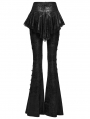 Black Gothic Lace Trim Flared Skirt Pants for Women