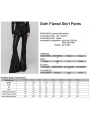Black Gothic Lace Trim Flared Skirt Pants for Women