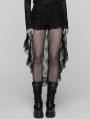 Black Gothic Retro Floral Lace Shorts for Women