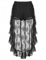 Black Gothic Retro Floral Lace Shorts for Women