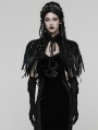 Black Gorgeous Gothic Sequined Feather Shawl