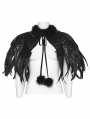 Black Gorgeous Gothic Sequined Feather Shawl