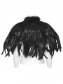 Black Gorgeous Gothic Sequined Feather Shawl