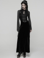 Black Sexy Gothic Vintage Mesh Spliced Velvet Maxi Dress