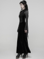 Black Sexy Gothic Vintage Mesh Spliced Velvet Maxi Dress