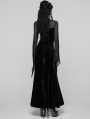 Black Sexy Gothic Vintage Mesh Spliced Velvet Maxi Dress