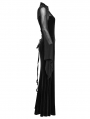 Black Sexy Gothic Vintage Mesh Spliced Velvet Maxi Dress
