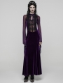 Violet Sexy Gothic Vintage Mesh Spliced Velvet Maxi Dress