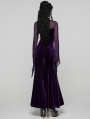 Violet Sexy Gothic Vintage Mesh Spliced Velvet Maxi Dress