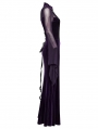 Violet Sexy Gothic Vintage Mesh Spliced Velvet Maxi Dress