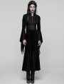 Black Retro Sexy Gothic Velvet Flared Sleeve Fishtail Long Dress