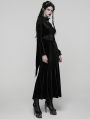 Black Retro Sexy Gothic Velvet Flared Sleeve Fishtail Long Dress