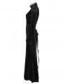 Black Retro Sexy Gothic Velvet Flared Sleeve Fishtail Long Dress