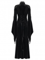 Black Retro Sexy Gothic Velvet Flared Sleeve Fishtail Long Dress